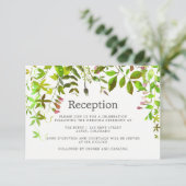 Hochzeitsempfang für Wasserfarben Einladung (Stehend Vorderseite)