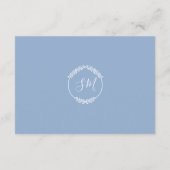 Hochzeitsempfang für Wasserfarben in blauen Blätte Begleitkarte (Rückseite)