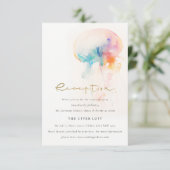 Hochzeitsempfang für Wasserfarben unter Wasser Begleitkarte (Stehend Vorderseite)