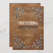 Hochzeitsempfang für Western Leather Einladung (Vorne/Hinten)