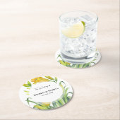 Hochzeitsempfang Gelbe Tageslilien Runder Pappuntersetzer (Vor Ort)