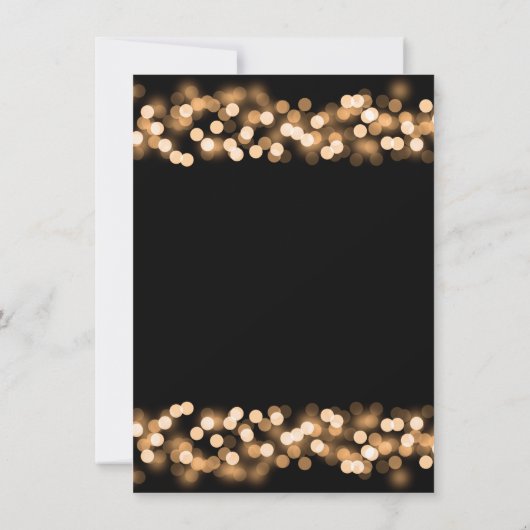 Hochzeitsempfang Gold Hollywood Glam Einladung (Rückseite)