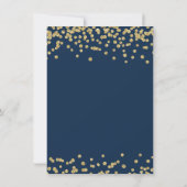 Hochzeitsempfang Gold Imitate Glitzer Confetti Nav Einladung (Rückseite)