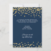Hochzeitsempfang Gold Imitate Glitzer Confetti Nav Einladung (Vorderseite)