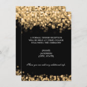 Hochzeitsempfang Gold Lights Einladung (Vorne/Hinten)