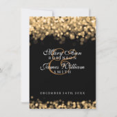Hochzeitsempfang Gold Lights Einladung (Rückseite)