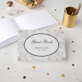 Hochzeitsempfang Gold Silver White Simple Elegant Gästebuch