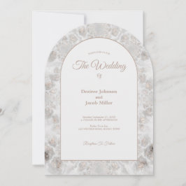 Hochzeitsempfang Gold Weiß Silber Elegante Archite Einladung