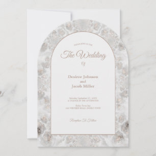 Hochzeitsempfang Gold Weiß Silber Elegante Archite Einladung