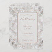 Hochzeitsempfang Gold Weißes Silber Einfaches Eleg Einladung (Vorne/Hinten)