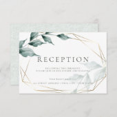 Hochzeitsempfang | Grayed Jade Green Botanical Begleitkarte (Vorne/Hinten)