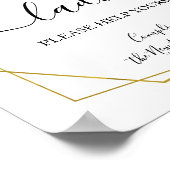 Hochzeitsempfang Grünschild der Damen in Powder Poster (Ecke)