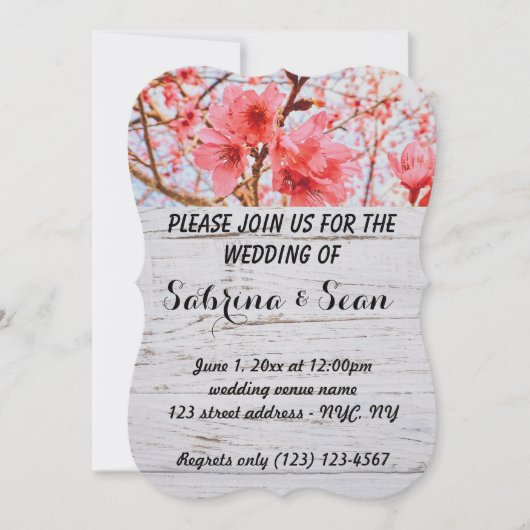 Hochzeitsempfang - Halbgestalt Einladung (Vorderseite)