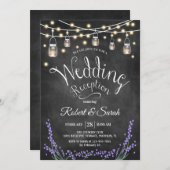 Hochzeitsempfang - Halbpension Lavendel & Lights Einladung (Vorne/Hinten)