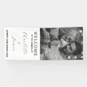 Hochzeitsempfang - Happy Couple Foto Weiß Empfang Banner (Horizontal)