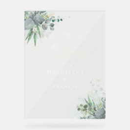 Hochzeitsempfang im Aquarell Acrylschild