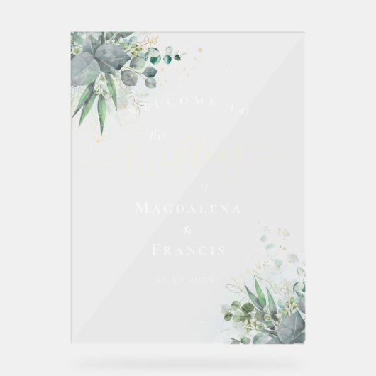 Hochzeitsempfang im Aquarell Acrylschild (Vorderseite)