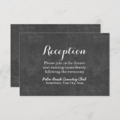 Hochzeitsempfang im eleganten Chalkboard Begleitkarte (Vorne/Hinten)