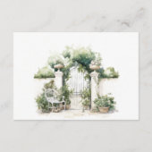 Hochzeitsempfang im französischen Garten Begleitkarte (Rückseite)