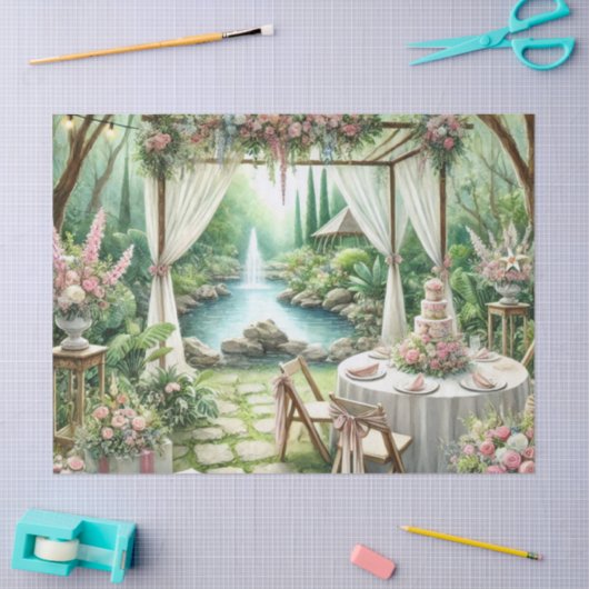 Hochzeitsempfang im Freien Elegante Dekoration Seidenpapier (Basteln)