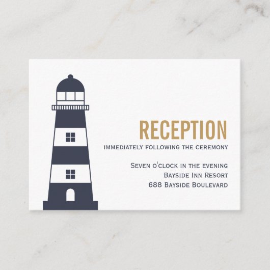 Hochzeitsempfang im Leuchtturm Begleitkarte (Vorderseite)