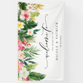 Hochzeitsempfang im tropischen Garten Watercolor Banner (Vertikal)