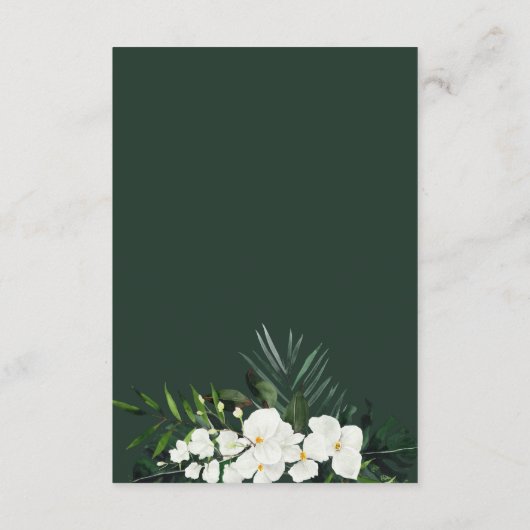 Hochzeitsempfang im tropischen Grün Begleitkarte (Rückseite)