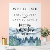 Hochzeitsempfang im Wasserfarbenwald Acrylschild (Hochzeit)