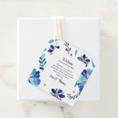 Hochzeitsempfang in Blau und Weiß Geschenkanhänger (Beispiel)