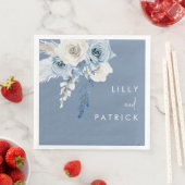 Hochzeitsempfang in Blau und Weiß Serviette (Beispiel)