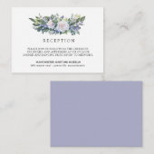 Hochzeitsempfang in Blauer Flora Begleitkarte (Vorne/Hinten)