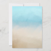 Hochzeitsempfang in Blue Tan Beach Einladung (Rückseite)