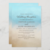 Hochzeitsempfang in Blue Tan Beach Einladung (Vorne/Hinten)