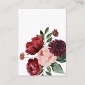 Hochzeitsempfang in Burgund und Blush Begleitkarte (Rückseite)