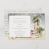 Hochzeitsempfang in der Starry Night Tropic Palm C Begleitkarte (Vorne/Hinten)