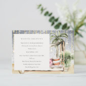 Hochzeitsempfang in der Starry Night Tropic Palm C Begleitkarte (Stehend Vorderseite)