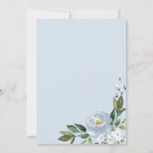 Hochzeitsempfang in Dusty Blue Floral Einladung (Rückseite)