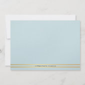 Hochzeitsempfang in Dusty Blue Gold bemalt Einladung (Rückseite)