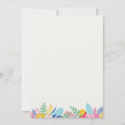 Hochzeitsempfang in einem rosa tropischen Wildwald Einladung (Rückseite)