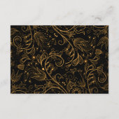 Hochzeitsempfang in Gold und Schwarz Begleitkarte (Rückseite)