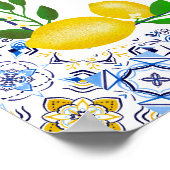 Hochzeitsempfang in italienischem Blau Poster (Ecke)