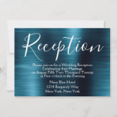 Hochzeitsempfang in Navy Blue Einladung (Vorderseite)