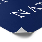 Hochzeitsempfang in Navy Blue Floral Moderne Winte Poster (Ecke)