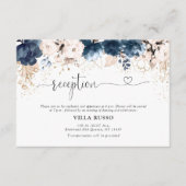 Hochzeitsempfang in Navy Blue und Dusty Rose Begleitkarte (Vorderseite)