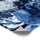 Hochzeitsempfang in Navy und Pink mit Silberfolie Poster (Ecke)