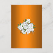 Hochzeitsempfang in Orange und Weiß Begleitkarte (Rückseite)