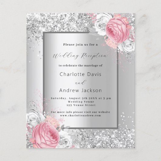 Hochzeitsempfang in Rosa (Vorderseite)