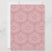 Hochzeitsempfang in Rosa Einladung (Rückseite)