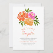 Hochzeitsempfang in Rosa Einladung (Vorderseite)