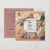 Hochzeitsempfang in Rosa Einladung (Vorne/Hinten)